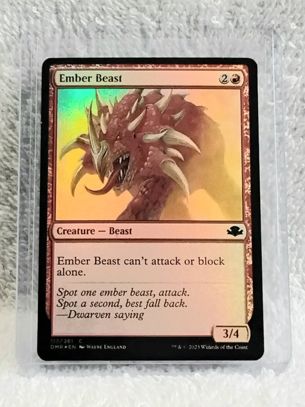 5/$20 Mint 2023 MTG Ember Beast C Foil Card 117/261 Deckmaster!!